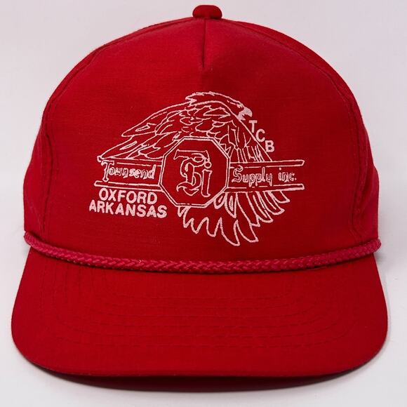 Vintage Other - Vintage 80s Townsend Supply Inc Hat Baseball Cap Oxford Arkansas Snapback Red